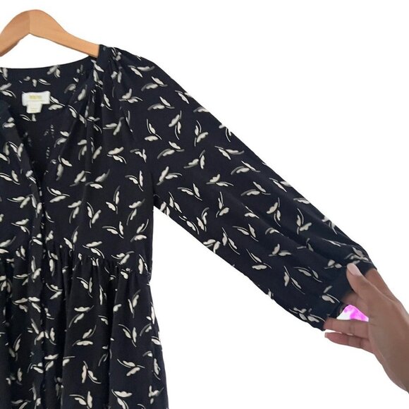 Anthropologie Maeve Winona Babydoll Tunic Top Black White Cotton 3/4 Sleeve Sz S - Picture 9 of 14